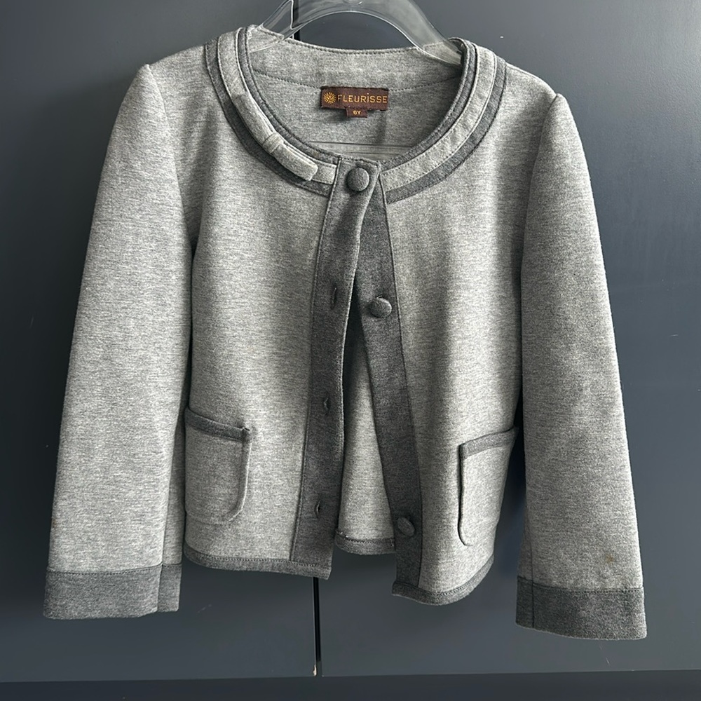 Fleurisse kids 6y gray cardigan